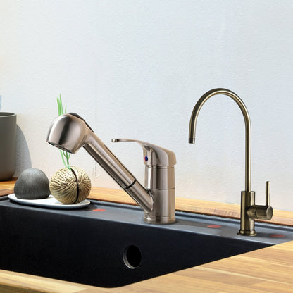 iSpring GK1-AB Heavy Duty Contemporary Style High Spout Kitchen Bar Sink Non-Air Gap Drinking Water Faucet in, Antique Brass