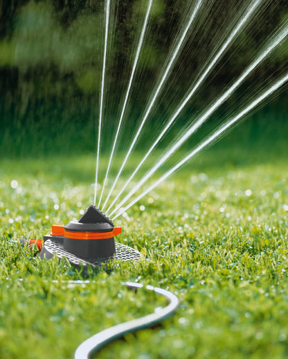 GARDENA Comfort Part and Full Circle Sprinkler Tango: circular sprinkler 2 in 1: Partial and popular rice sprinkler, water quantity and Adjustable
