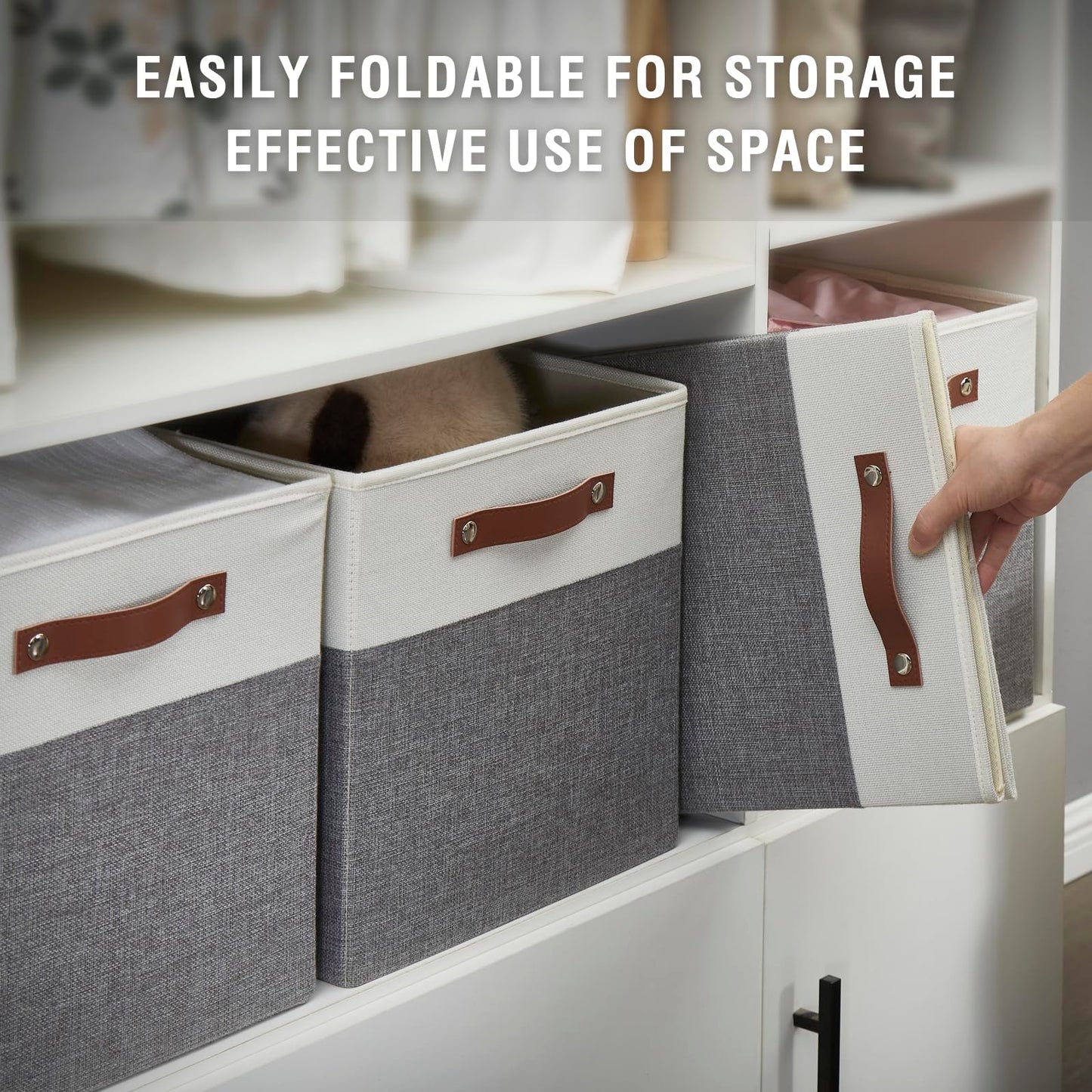 Bagnizer Collapsible Fabric Cube Storage Boxes, 33 x 33 x 33 cm, 4 Pack