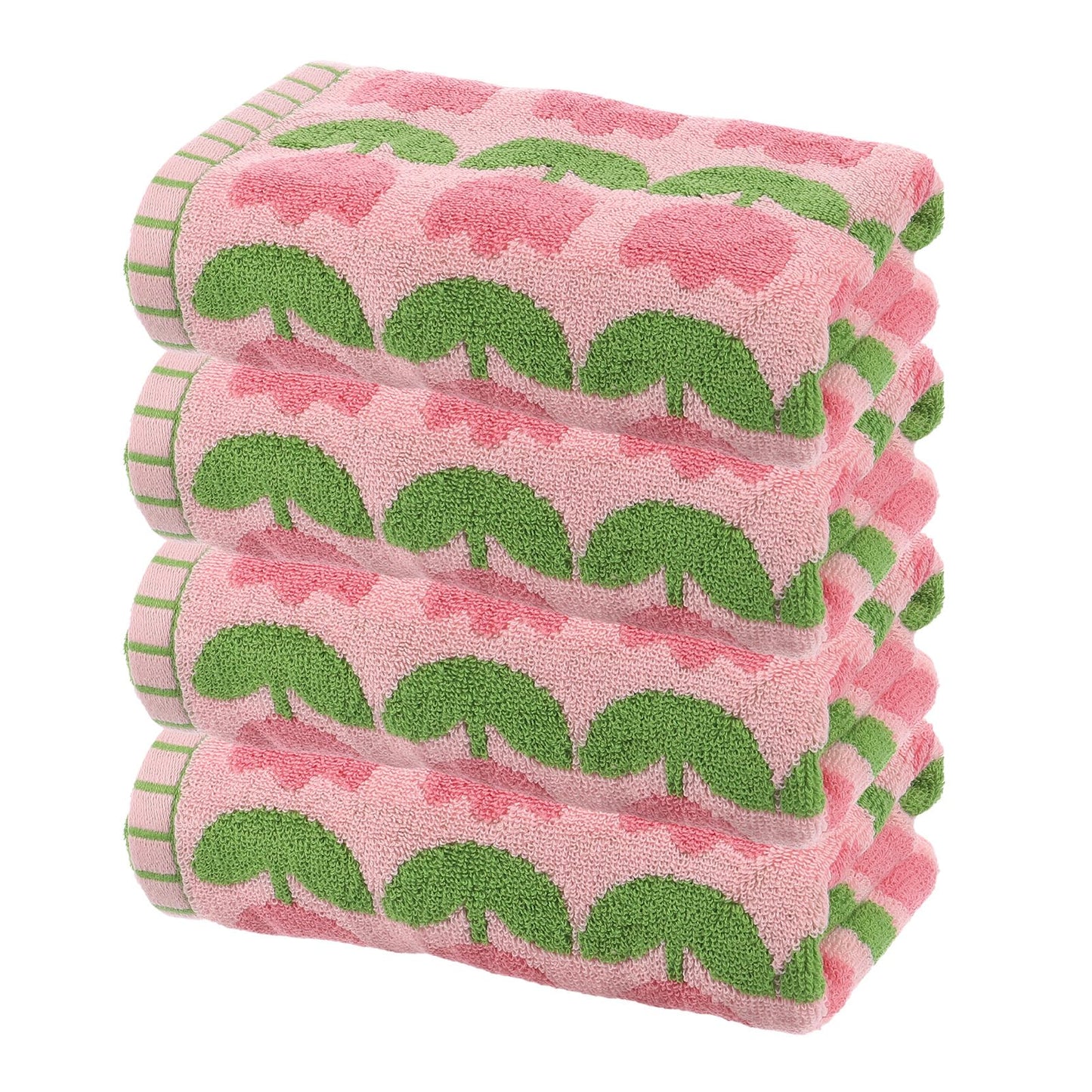sourcing map 4 Pcs Bathroom Hand Towels Pink Soft Absorbent Face Towels Cotton Wash Cloths 13 x 29 Inch Kitchen Hand Towels for Bathroom Gym Drying