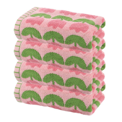 sourcing map 4 Pcs Bathroom Hand Towels Pink Soft Absorbent Face Towels Cotton Wash Cloths 13 x 29 Inch Kitchen Hand Towels for Bathroom Gym Drying