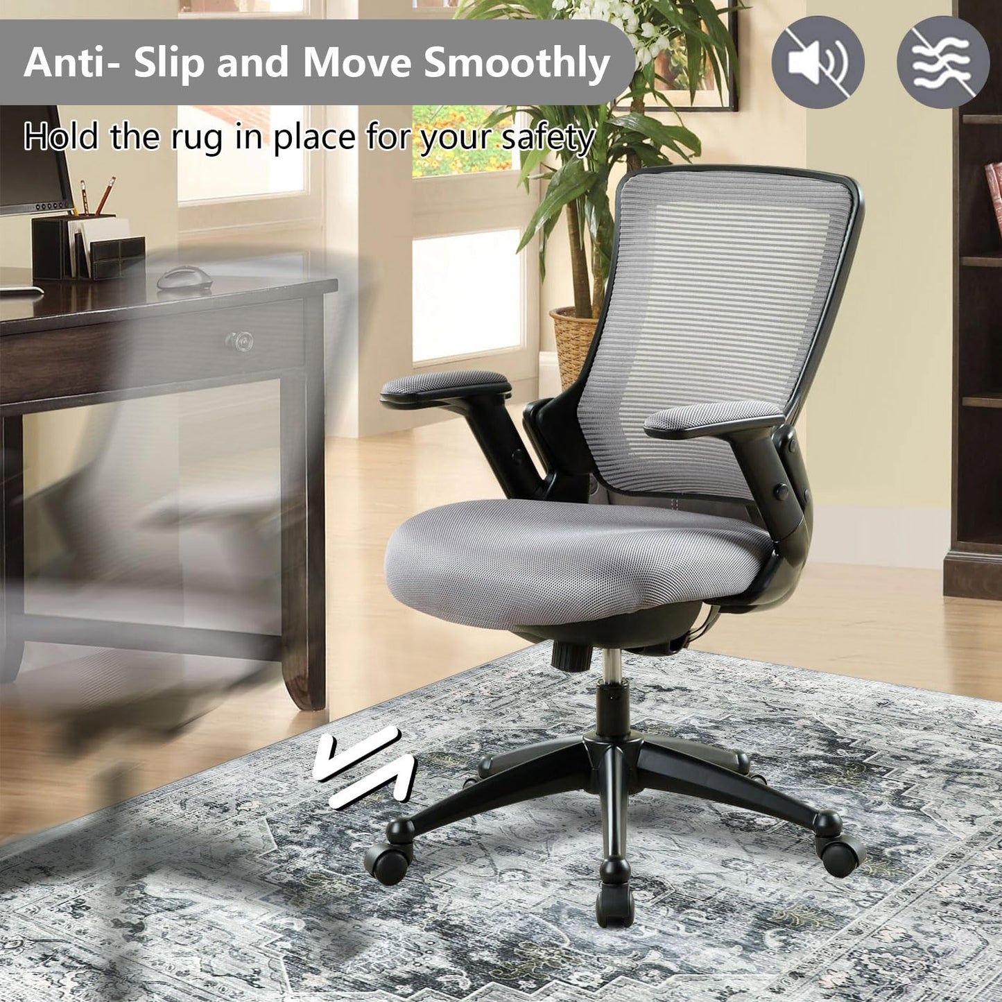 Homcomodar Office Chair Mat for Hardwood Floor 90x120cm, Computer Desk Chair Mat for Hard Floor