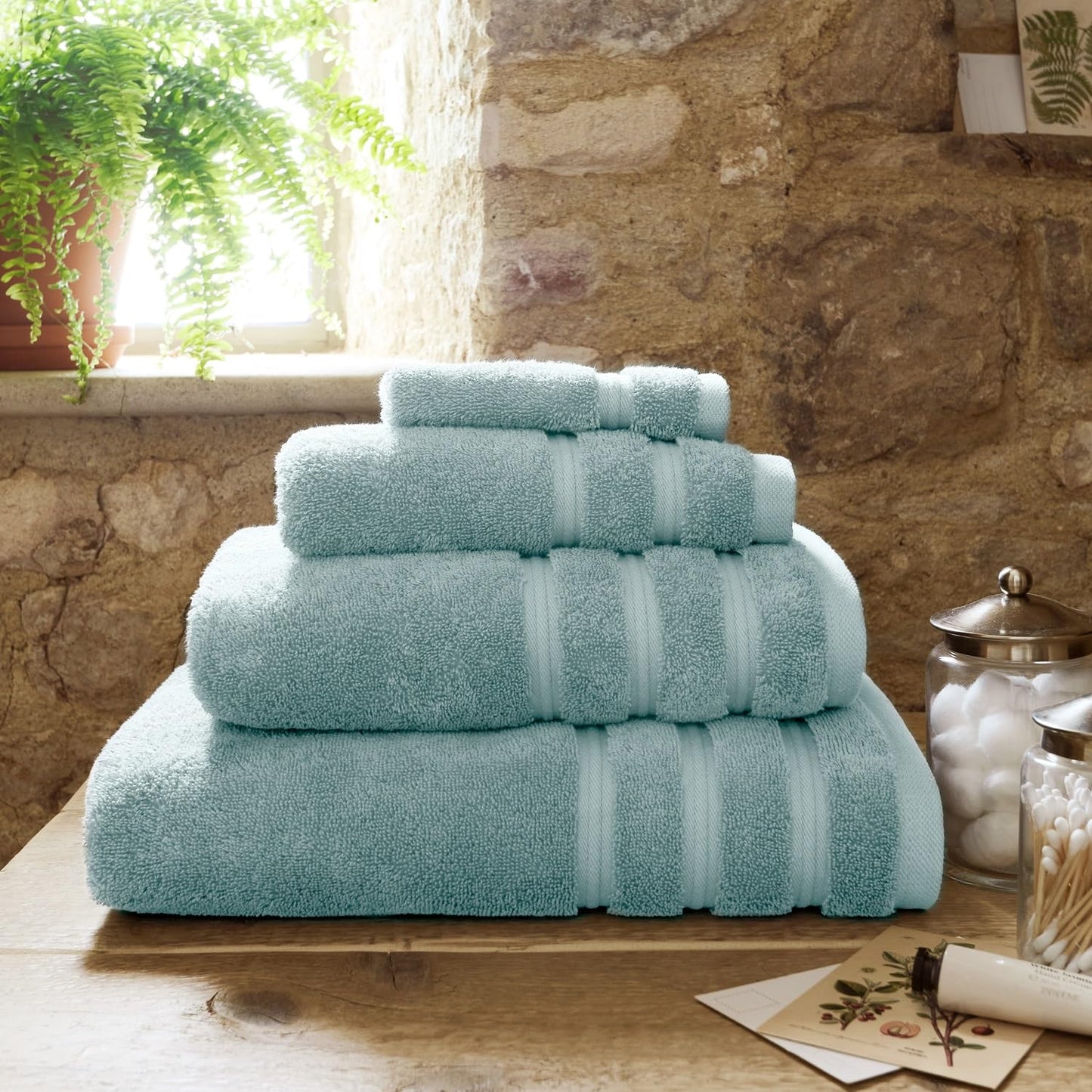 Christy Antalya Hand Towels | Set of 2 | 100% Turkish Cotton | 600GSM | Soft Plush Luxury Towel Set | 50cm x 90cm | Quick Dry | Ocean Blue