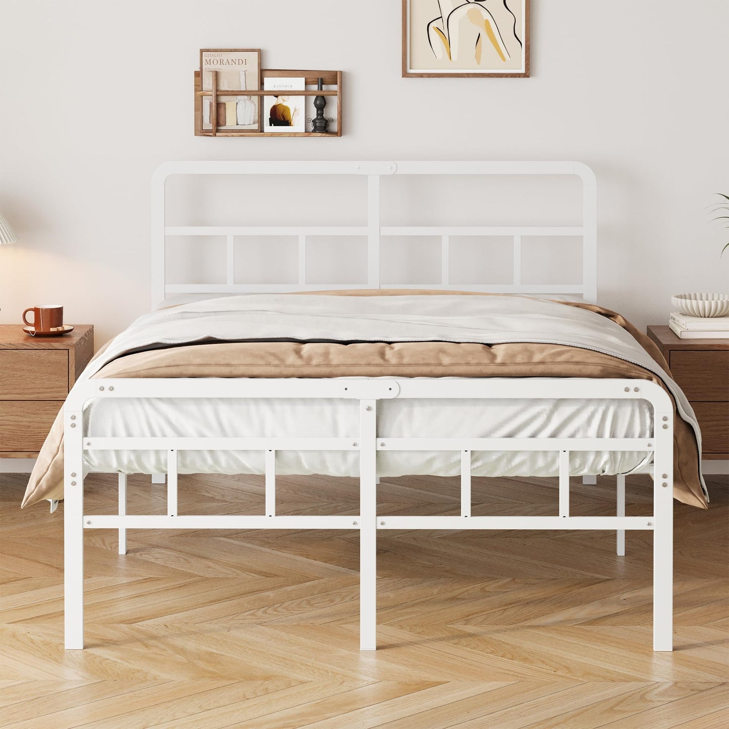Yicensen King Size Bed Frame with Headboard and Footboard