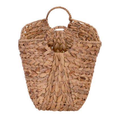 Household Essentials ML-4002 Tall Water Hyacinth Wicker Basket with Handles | Natural