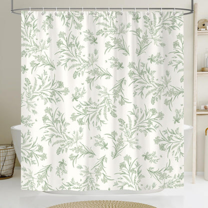 Dazzlewall Sage Green Shower Curtain for Bathroom Mould & Mildew Resistant