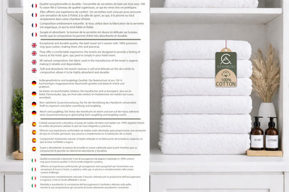 Caramont Set of 6 Bath Towels 70 x 140 cm - 100% Cotton, Ultra Soft, Highly Absorbent, Quick Drying, Hotel Quality - White - for Bathroom, Shower