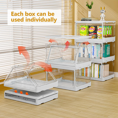 TidyTrove Storage Boxes with Lids - 25L*3 Plastic Storage Box with 3 Lids, Stackable Storage Boxes, Storage Drawers, Large Storage Box with Lids for