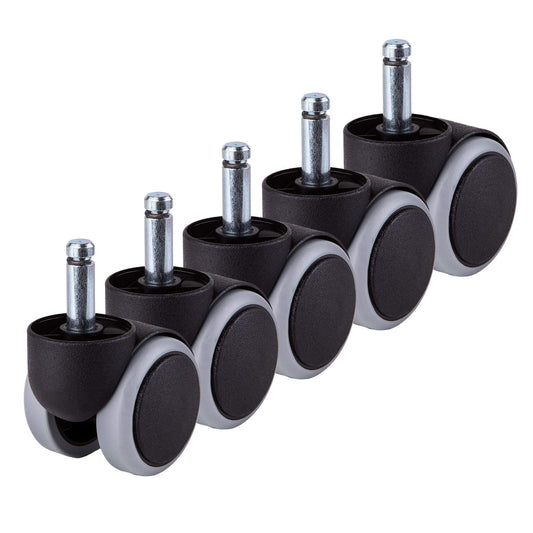 (for 1 Chair) 50 mm Rubber Chair Wheels Office Chair Castors Replacement Wheels Twin Castors Swivel Wheels Universal Stems for Replacement Casters No