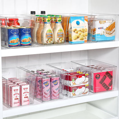 Vtopmart Large Clear Plastic Storage Bins, Pantry Organizer Containers 6Pcs