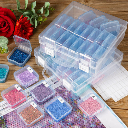 Bead Storage Containers, Craft Bead Organiser Storage Box, Diamond Art Storage Box Small Craft Organiser Box with Hinged Lid for Nail Beads Seeds