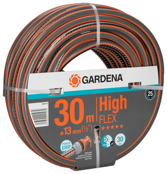 Gardena Comfort HighFLEX Hose, 13 mm (1/2 inch), 30 m: Garden Hose with Power Grip Profile, 30 bar Burst Pressure, Keeps its Shape, Frost/UV Resistant