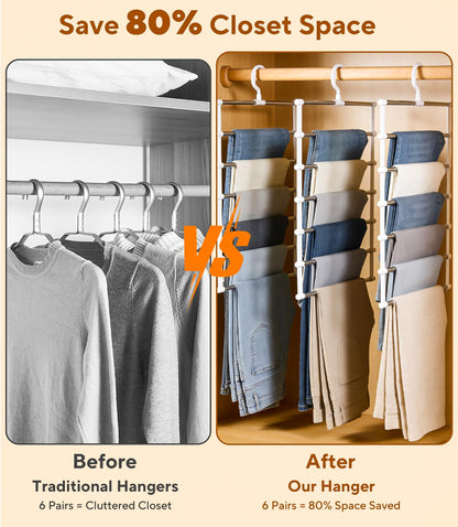 Pluvinctus 3 Pcs Trouser Hangers Space Saving, Wardrobe Storage Organiser ﻿