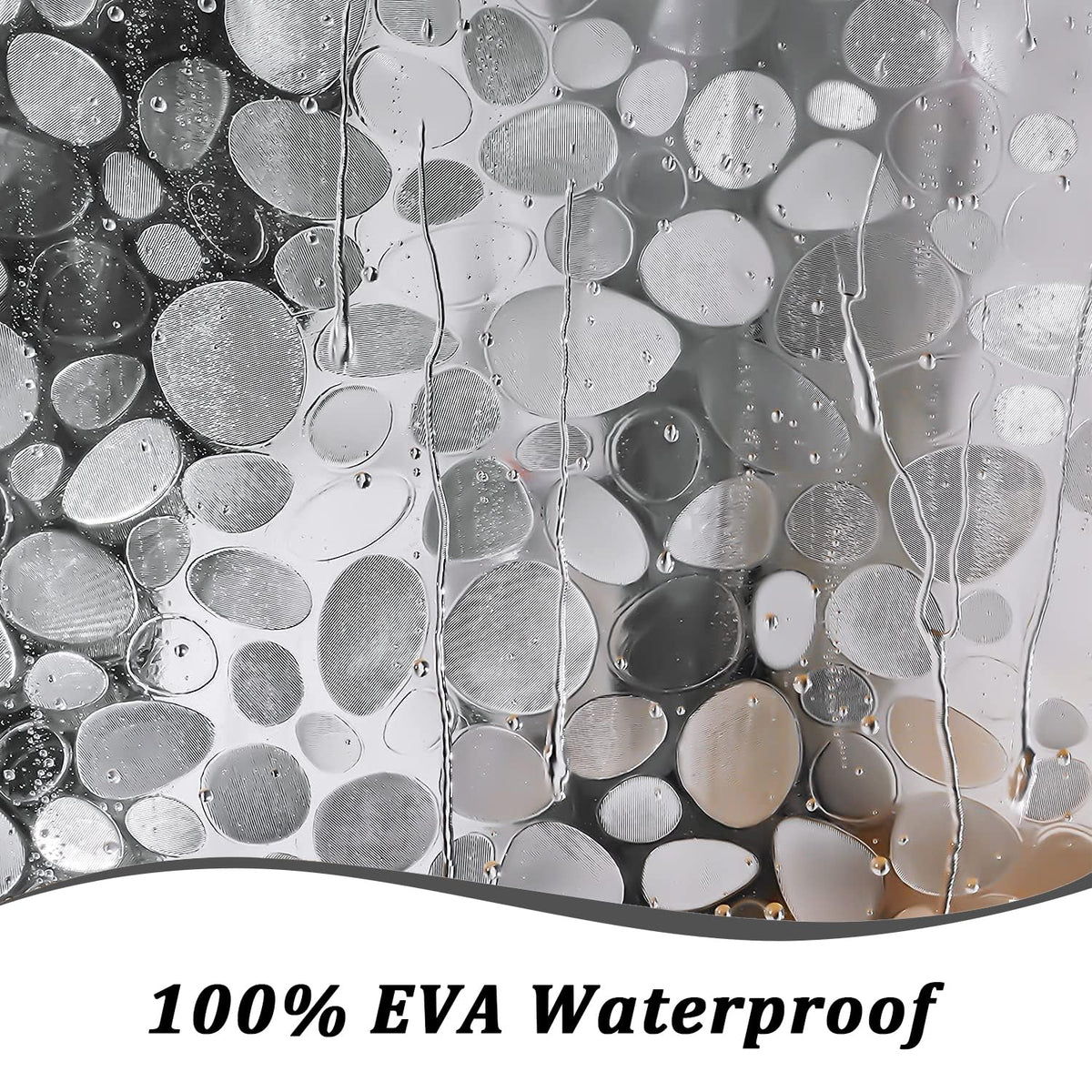 hjwanyin Shower Curtain, Long Shower Curtain Made of Mould PEVA, Stylish and Water Repellent Shower Liner for Bathroom (Cobblestone, 180 * 180cm)