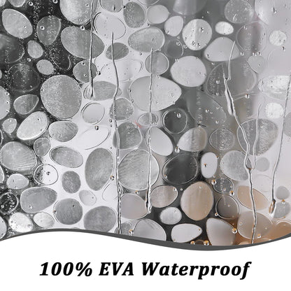 hjwanyin Shower Curtain, Long Shower Curtain Made of Mould PEVA, Stylish and Water Repellent Shower Liner for Bathroom (Cobblestone, 180 * 180cm)