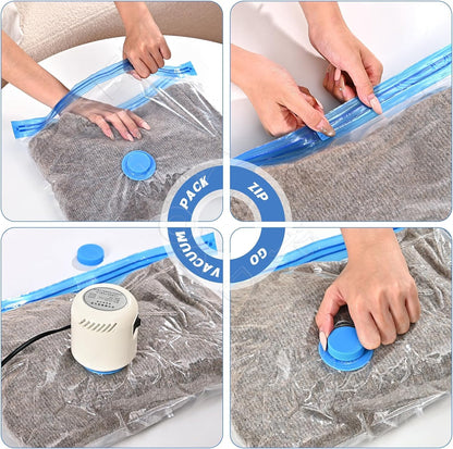 QH7 Small Vacuum Storage Bags,Space Saver Bags for Travel and Home Reusable Vacuum Storage Bags Save 80% More Storage Space Work with Vacuum Cleaner