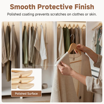 StorageWorks Wooden Hangers 30 Pack, Premium Natural Wood Hangers for Clothes, Coat Hangers Adult with 360 Degree Rotatory Hook