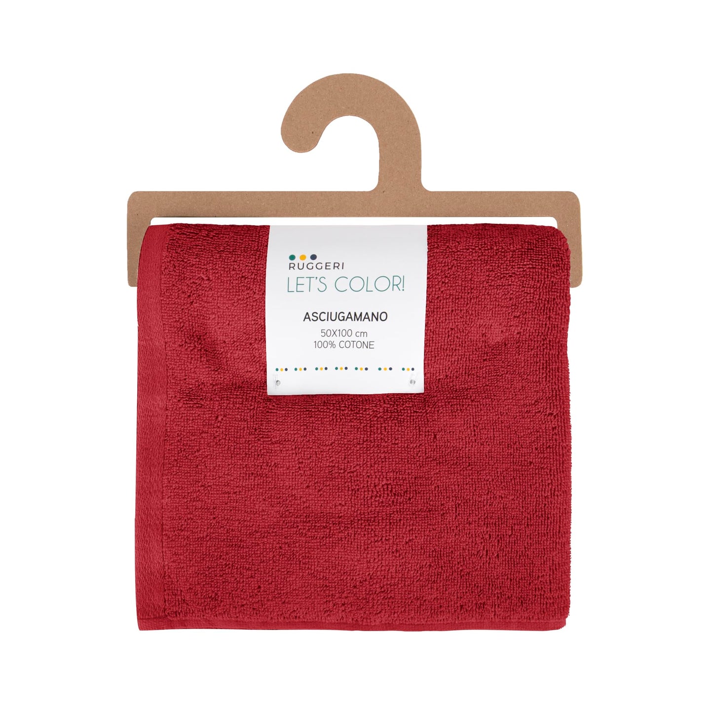 Ruggeri, Set 3 Piece Hand Towel Set, 50x100 cm, Soft Cotton, Red