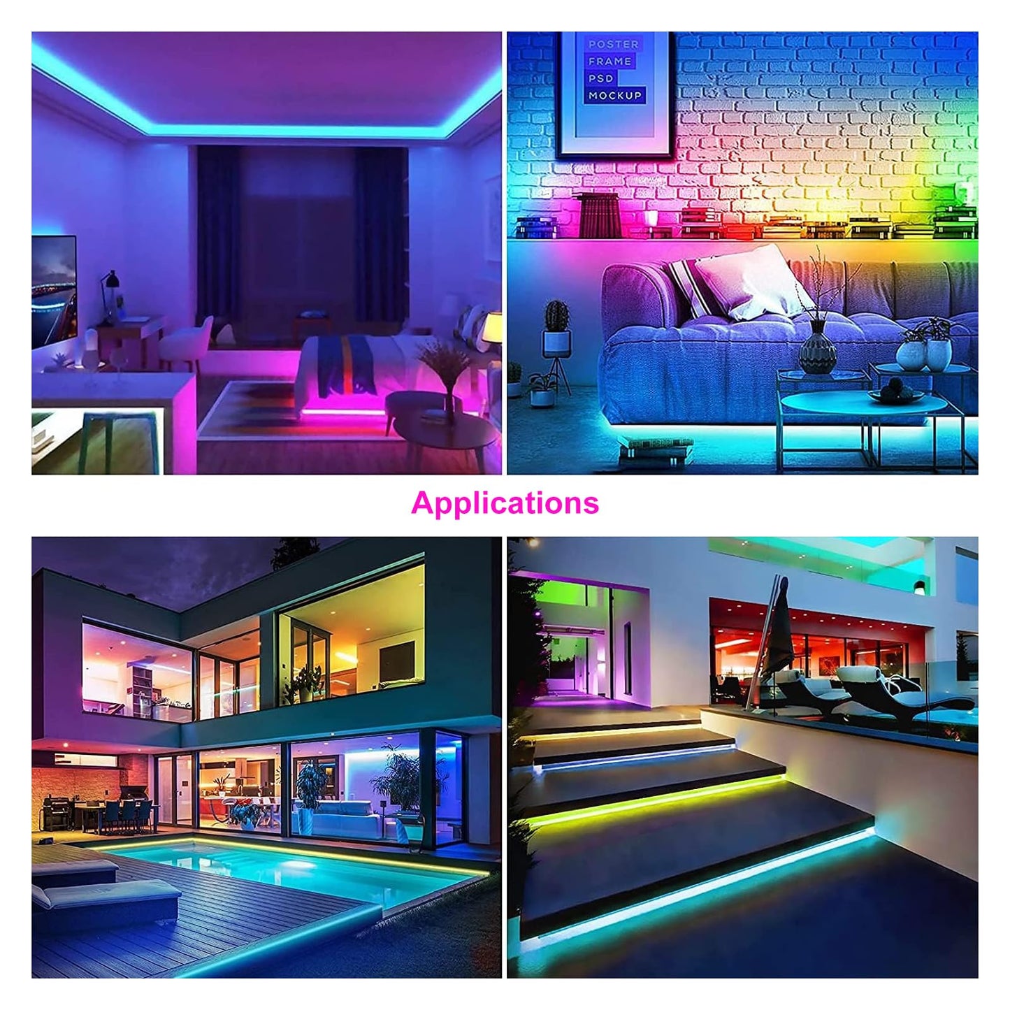 icever WS2812B Flexible LED Lights for PC 16.4FT RGB 5050SMD, Individually Addressable Pixels, PCB Black Foldable, Dream Color for Addressable LED