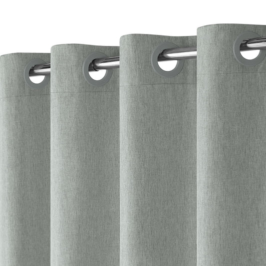 Hotel Style No Hook Rustic Linen Shower Curtain for Bathroom 230GSM Thick Fabric Texture Shower Curtains, Enhanced Waterproof, Weighted Hem