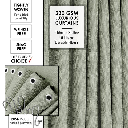 Clara Clark Sage Green Bathroom Set - Bathroom Sets with Shower Curtain and Rugs, 21PC Bathroom Accessory Set