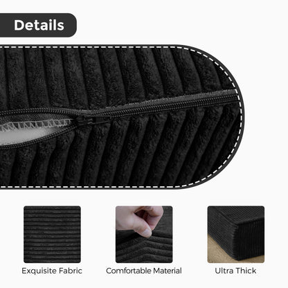 MAXYOYO Folding Corduroy Mattress, Tri Fold Floor Mattress 15cm thick with Washable Cover,Foldable in Three,Space-Saving for Guest (Black, Single)