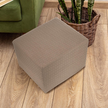 sourcing map Stretch Ottoman Cover Twill Square Ottoman Slipcover with Elastic for Foot Stool Living Room Bedroom Fit Length 57-70cm / 23"-27"