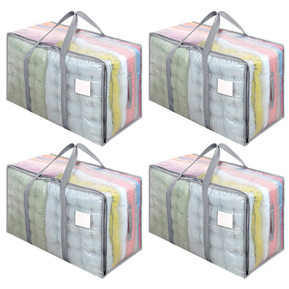 Dntorx 4 Pack 105L Moving Bags Clothes Storage Bags Drom Packing Box, Grey