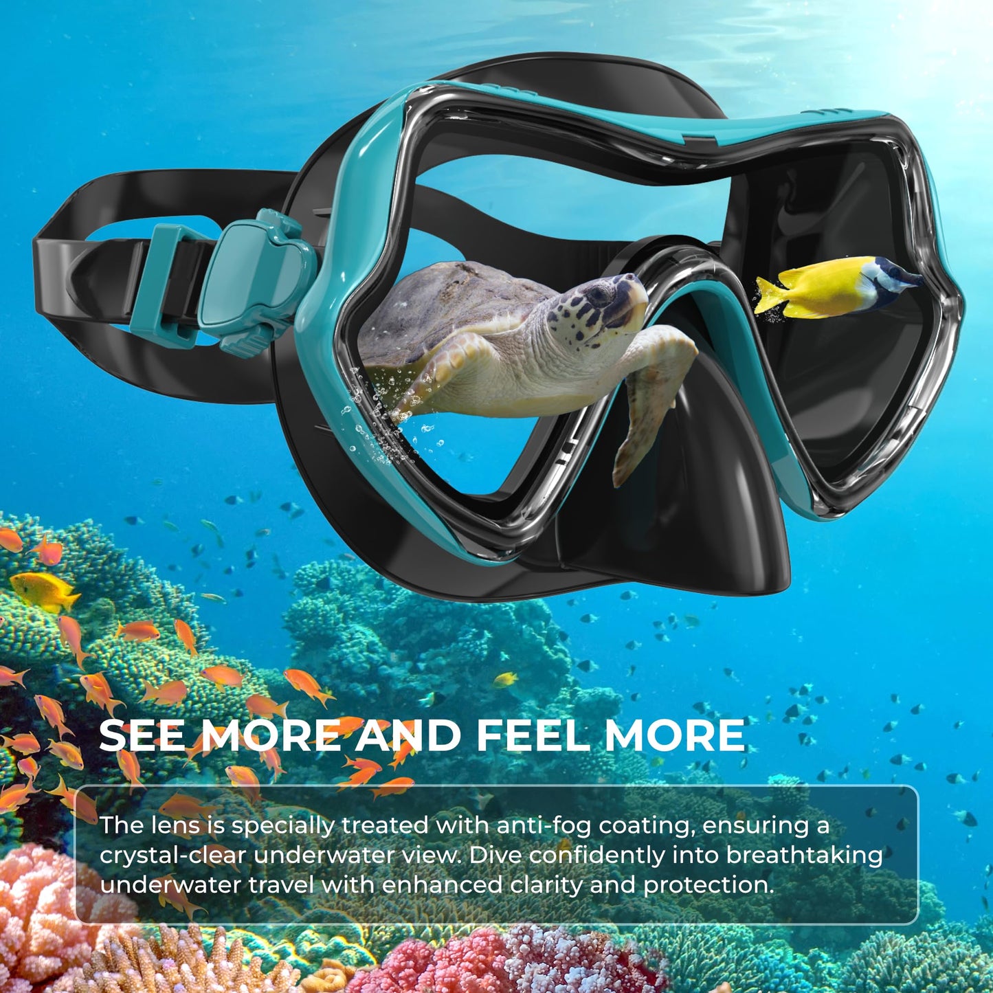 G2RISE SN02 Snorkel Set Adults - Scuba Mask Diving Goggles Dry Snorkeling Gear with Breath Easy Airflow Tech & Anti-fog Design2PACK)