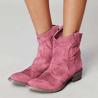 Square Heel Low Martin Boots