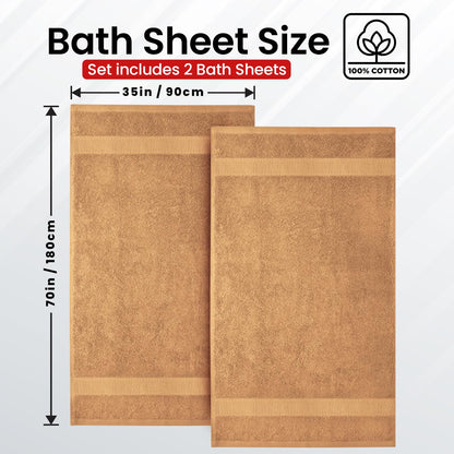 Infinitee Xclusives Bath Sheets Extra Large - 2 Pack, 600 GSM - 90 x 180 cm