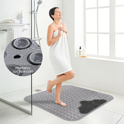 Venuso Shower Mat Non Slip Anti Mould, 80x80 cm Non Slip Bath Mat with Foot Massage Area