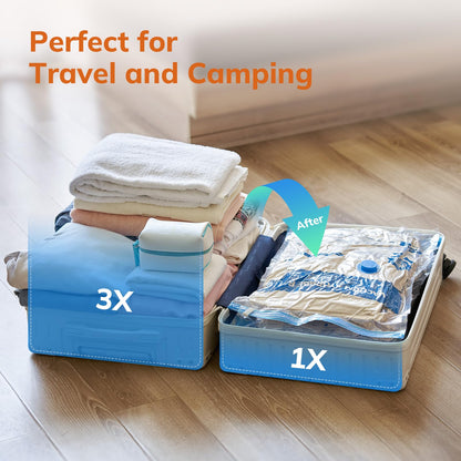 MONVANE Vacuum Compression Storage Bags for Clothes - 12 Pack Reusable Space Saver Bags with Wired Electric Air Pump for travel (3J + 3L + 3M + 3S)