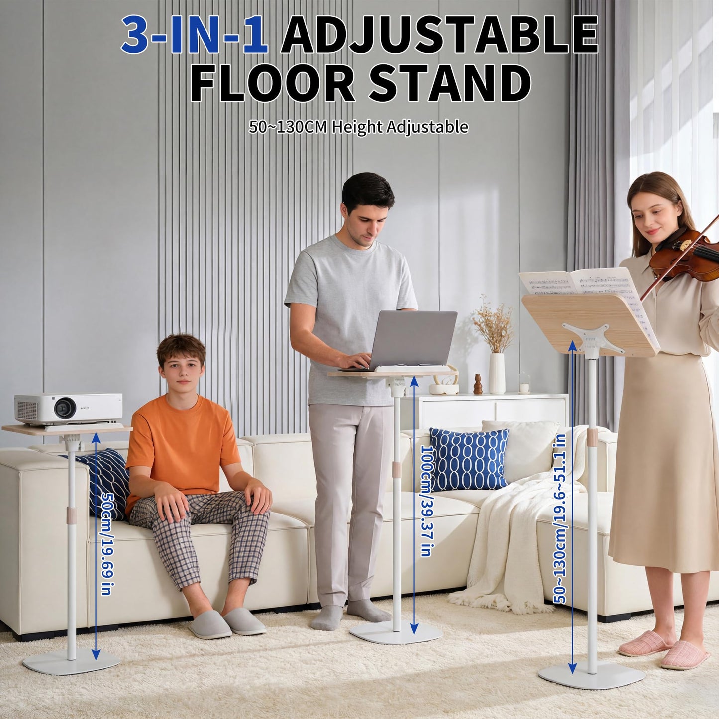 OUUTMEE Height Adjustable 50 to130CM Standing Reading Stand