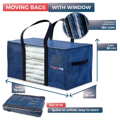 Wrappybag moving bags extra large strong - Packing bags for Moving House