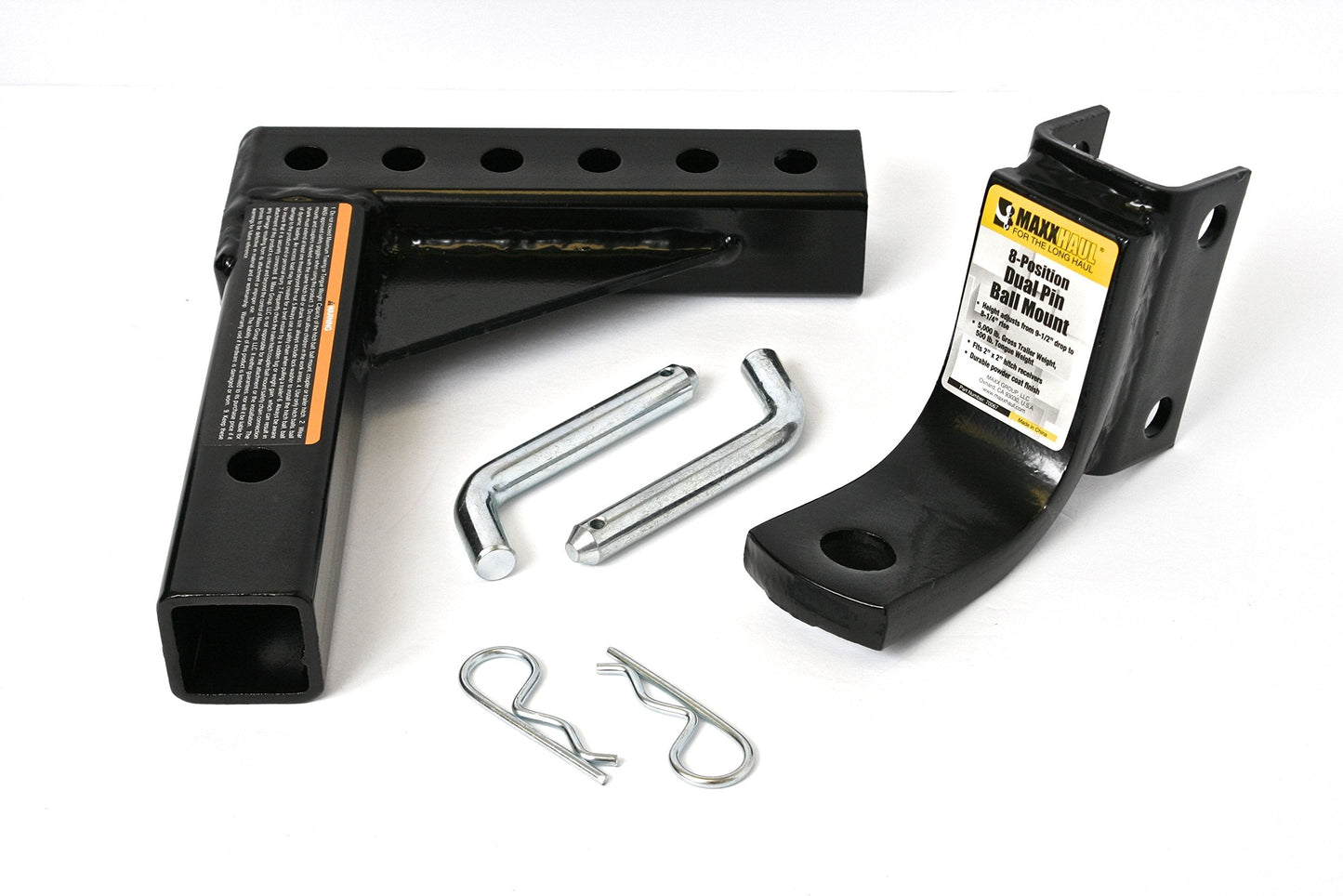 MAXXHAUL 70067 Trailer Hitch - 8-Position Adjustable Ball Mount Tow Hitch - 5000 lbs. GTW Capacity, Black