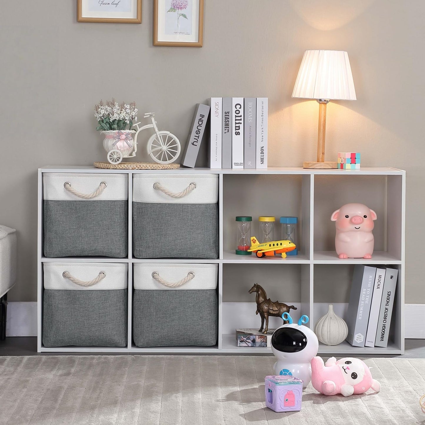 Mangata Fabric Storage Boxes, 33x33x33cm Cube Storage Unit Boxes Storage Baskets for Organizing Clothes Shelf Nursery Home Closet