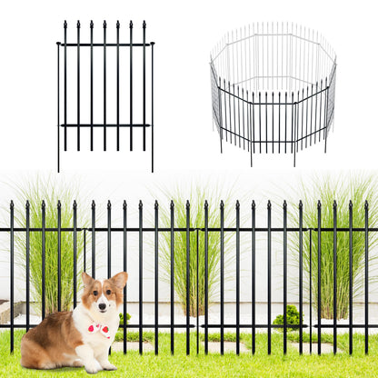 ARIFARO Decorative Metal Garden Fence 81cm high x 61cm Wide 5 Pack, Animal Barrier for Dog Pet,Border Garden Fencing for Outdoor Patio Lawn Yard