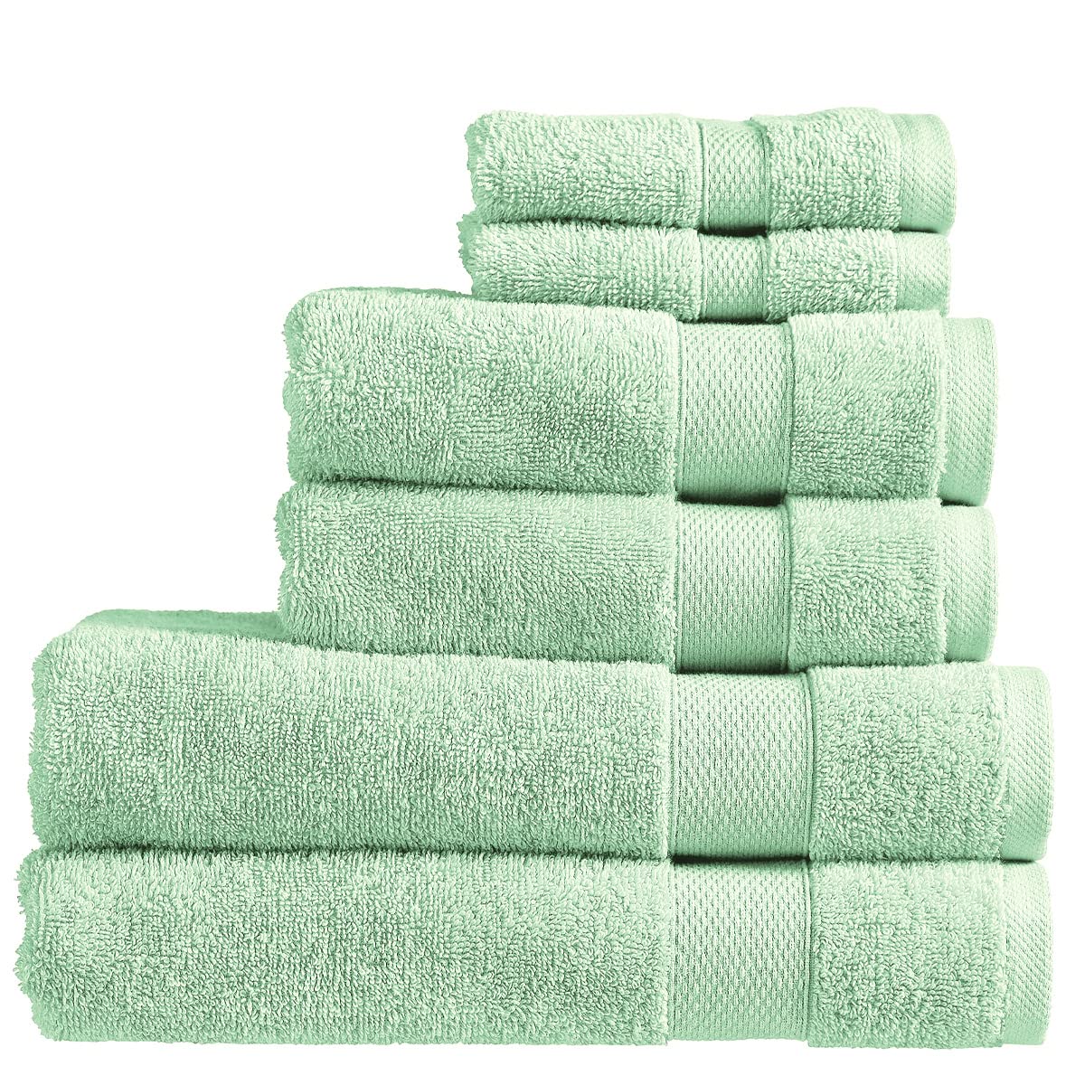 Christy Refresh Bath Towel Set | Set of 6 | 2 Bath 2 Hand 2 Face | Quick Dry | Gentle Pastel Tones | Soft Absorbent Bathroom Towels | 100% Cotton