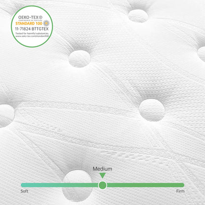 NIXNAP King Mattress 5FT, 10 Inch Hybrid, 9-Zone Ergonomic Support