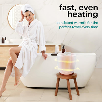SereneLife Towel Warmer Bucket – Luxury Electric Towel Heater with Auto Shut-Off & Aromatherapy, Fits Large Bath Towel, Blanket, Robe or Pyjamas