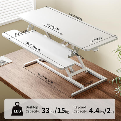 ERGOMAKER Height Adjustable Standing Desk Converter 101cm(40 Inch), Black