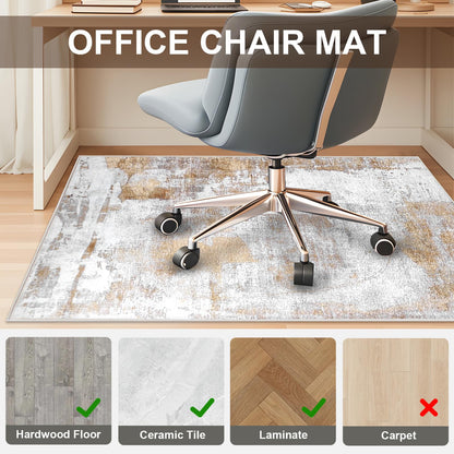 Office Chair Mat 90 x 120 cm, Floor Protector for Office Chair, Anti-Slip