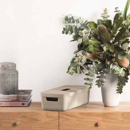 IDEA HOME Plastic Storage Box with Lid - Storage Boxes - Storage Organiser - Really Useful Boxes for Storing Various Items in the Living Room
