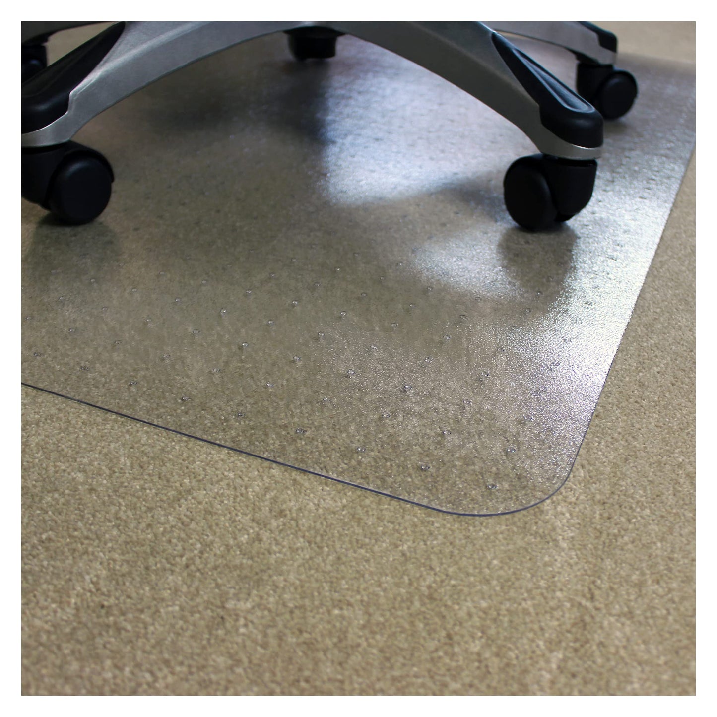Marvelux 120 x 130cm (47" x 51") Large Durable Eco Friendly Office Chair Mat for Low and Standard Pile Carpets, Rectangular Clear Enhanced Polymer