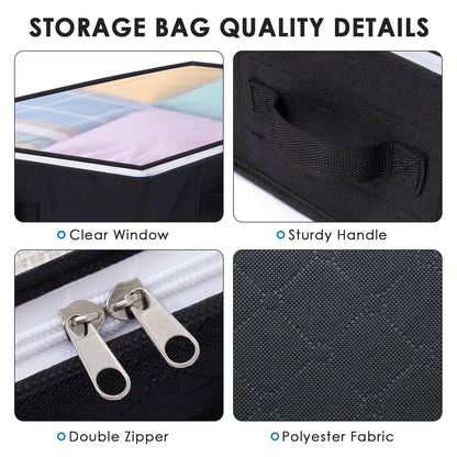 Boic 2 Packs Underbed Storage Bags, 90L Large Under Bed Storage Box, Foldable Underbed StorageBoxes with Lids, Fabric Clothes Storage Bag for Clothes