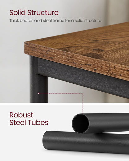 VASAGLE Set of 2 Side Tables, 2-Tier Sofa Side Tables, Bedside Tables with Steel Frames, for Living Room, Bedroom, Home Office, Industrial Style,