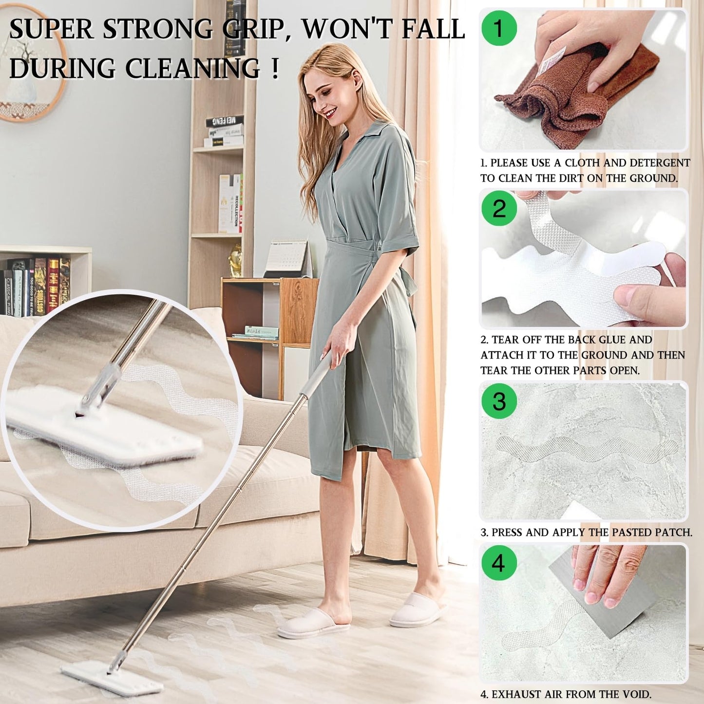 LUFFLOK 24 Pcs Bath Stickers Non Slip Bath Stickers Transparent