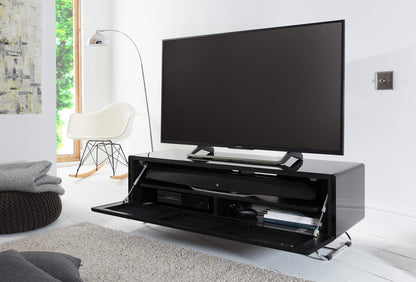 Alphason Chromium Concept TV Cabinet - Black, 120 x 42 x 40cm (WxDxH)