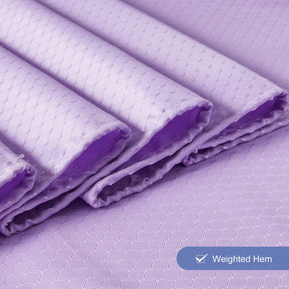 Furlinic Shower Curtain Mould Proof Resistantand Waterproof Bath Curtains Purple Waffle Polyester Fabric Washable for Wet Room with Hooks 47x78 Inch.